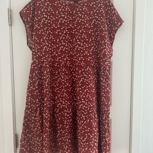 Floral Red Women’s Plus 2X Dress